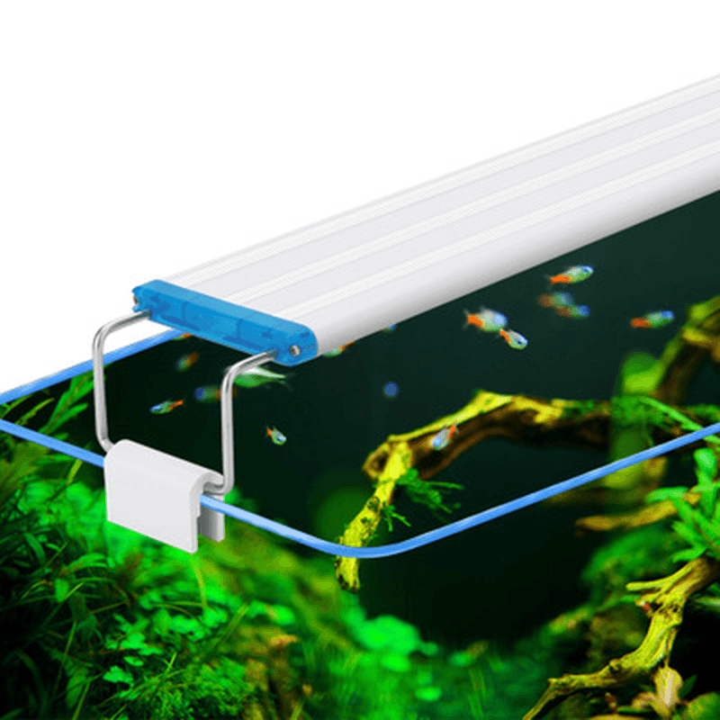 18-48CM Fish Tank Lamp Aquarium LED Lighting with Extendable Brackets White and Blue Leds Fits for Aquarium - MRSLM