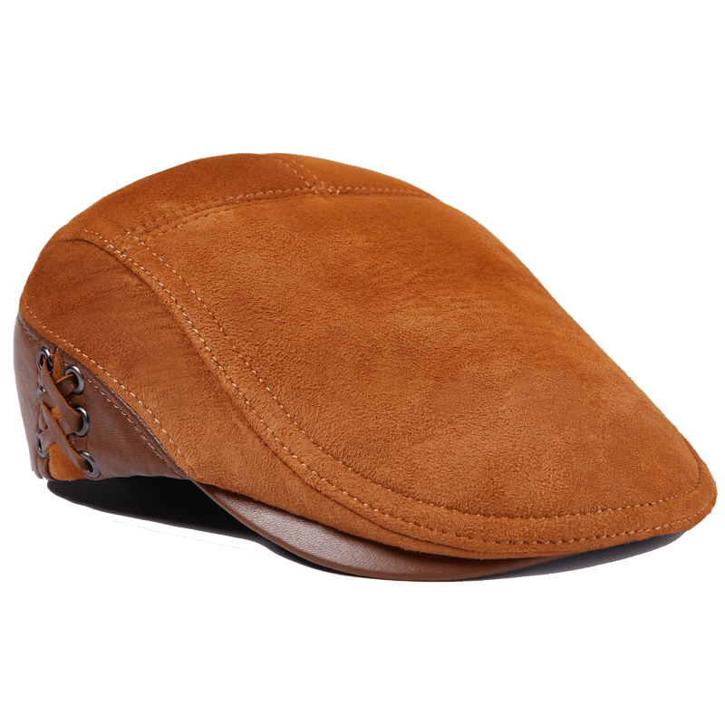 Men'S Cowhide Beret Leather Hat