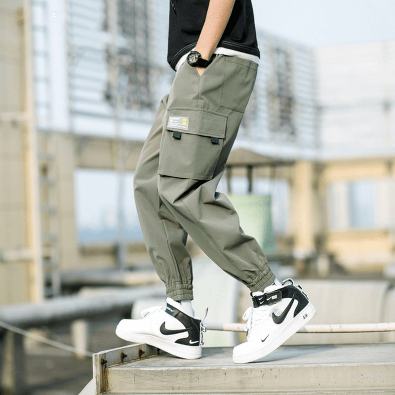 Men Tooling Pants Feet Harem Pants Slim Pants