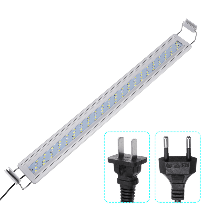 16W LED Fish Tank Light 60CM Aquarium Bracket Clip Light Aquarium Lighting Extendable Aquatic Plant Light for 60-80Cm Fish Tank