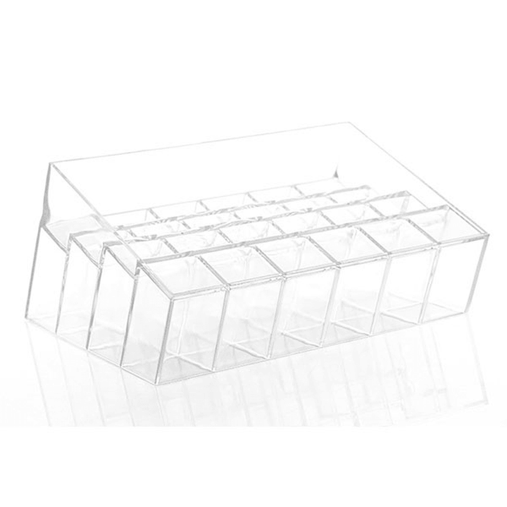 24 Lipstick Holder Display Stand Clear Acrylic Makeup Organizer Sundry Transparent Storge Boxes