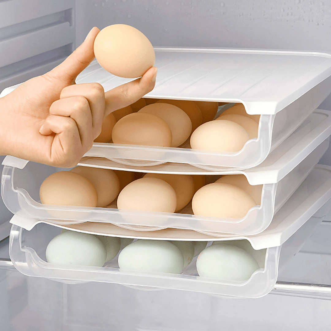 18 Grid Kitchen Egg Storage Eggs Holder Stackable Freezer Dust-Proof and Portable Egg Storage Container