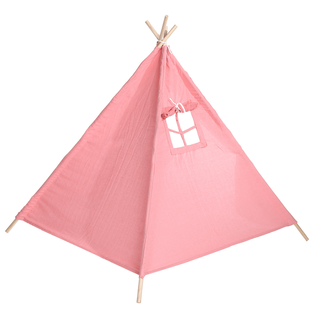 Children Portable Folding Tent Baby Game House with Fur Balls and Curtains Tent for Kid Walking Cushion