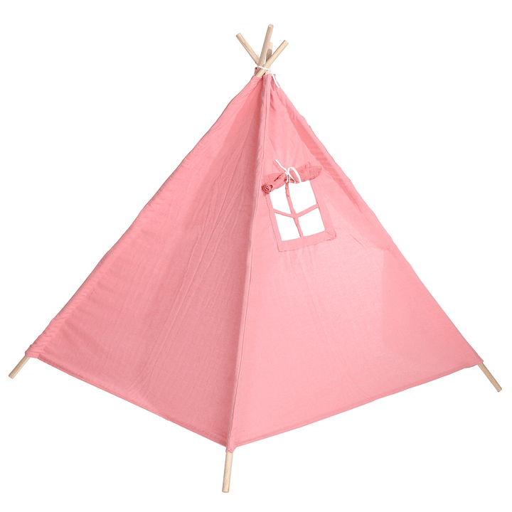 Children Portable Folding Tent Baby Game House with Fur Balls and Curtains Tent for Kid Walking Cushion