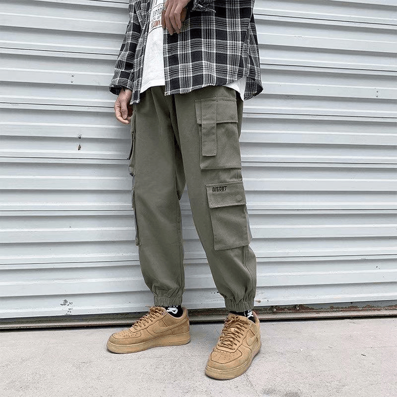 Men'S Versatile Multi-Pocket Harem Trousers and Overalls