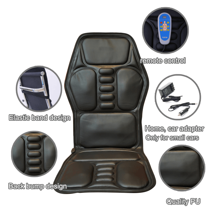 Heated Back Electric Massage Chair Seat Car Home Office Seat Massager Heat Vibrate Cushion Back Neck Massage Chair Massage Relaxation