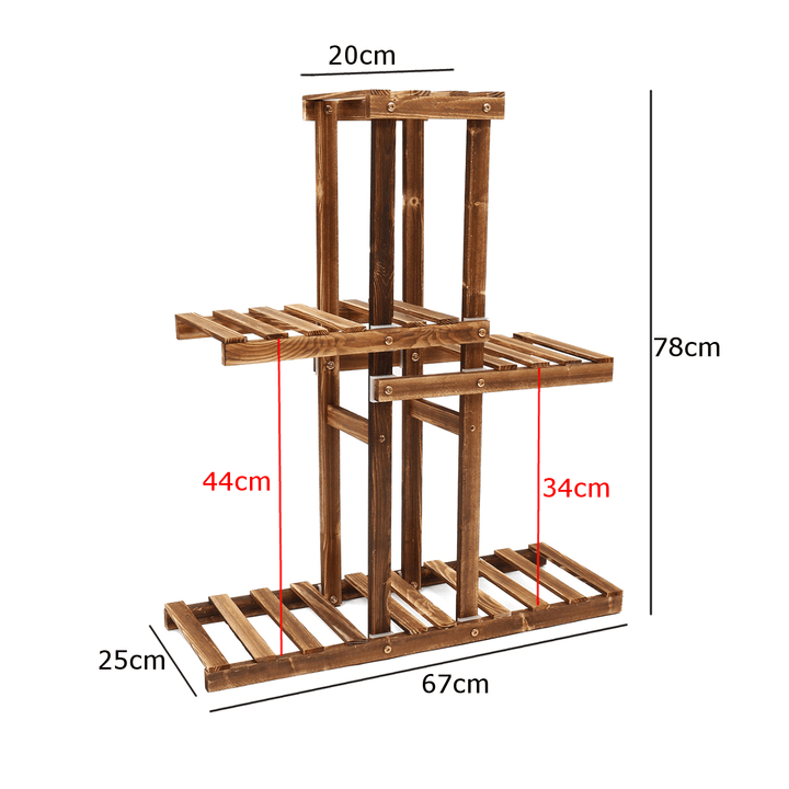 4 Tier Wooden Plant Stand Indoor Outdoor Garden Planter Flower Pot Stand Shelf Rack Solid Wood