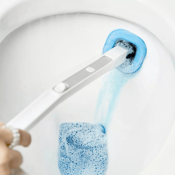 QUANGE Disposable Toilet Brush Set 99% Anti-Bacteria Rate Toilet Cleaning System Kit with 10 Replacement Heads