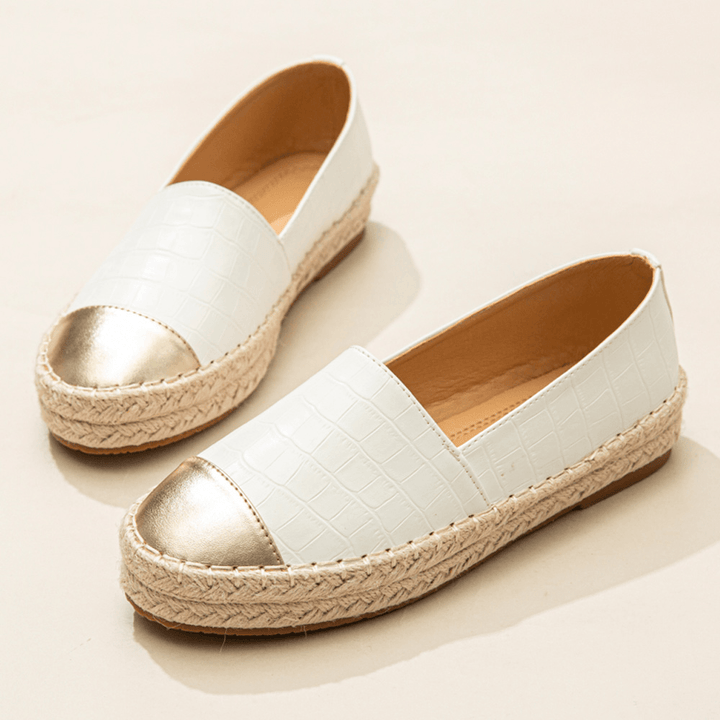 Women Casual Splicing Slip on Espadrille Loafers Flats Fisherman'S Shoes