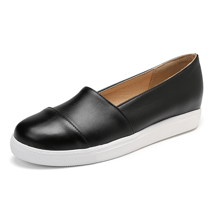 Women Casual Pure Color Stitching Flats - MRSLM