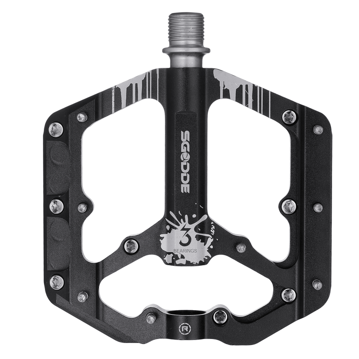 SGODDE Mountain Bike Pedals Platform Bicycle Flat Alloy Pedals Non-Slip Outdoor Cycling Flat Pedals - MRSLM