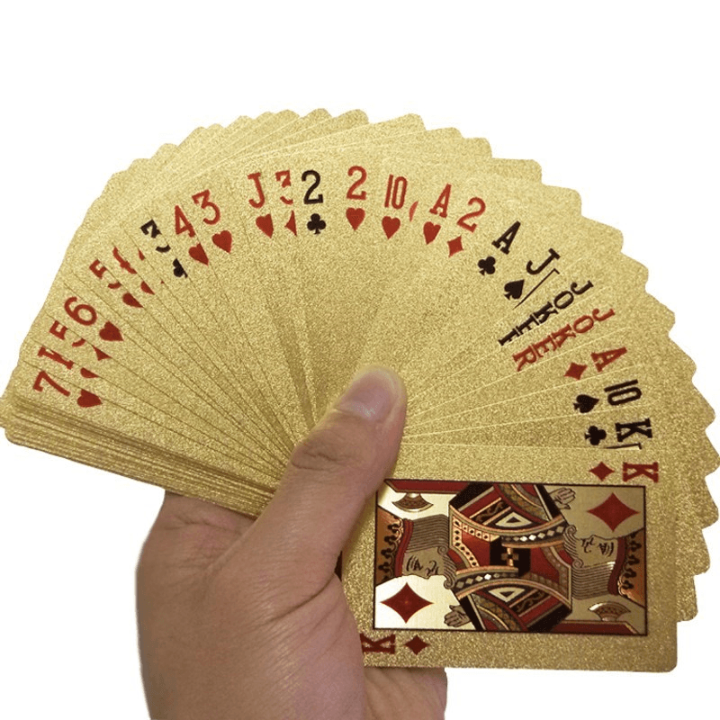 24K Gold Plastic Poker Card Group Foil Pack Magic Card Waterproof Card Gift Collection Gambling Board Game