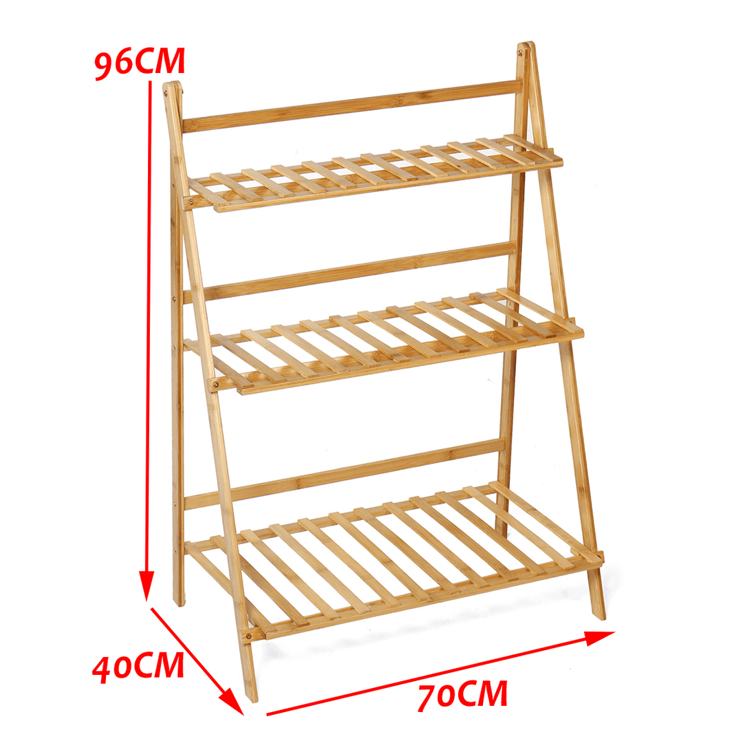 3 Layers Wooden Plant Shelves Garden Patio Flower Pot Rack Plants Stand