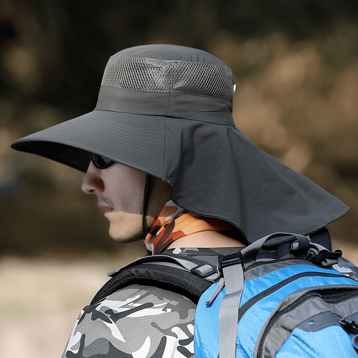 Hat Male Summer Sun Visor Fisherman Hat Outdoor Climbing Sun Hat Neck Guard Sun Hat Anti-Ultraviolet Fishing Hat