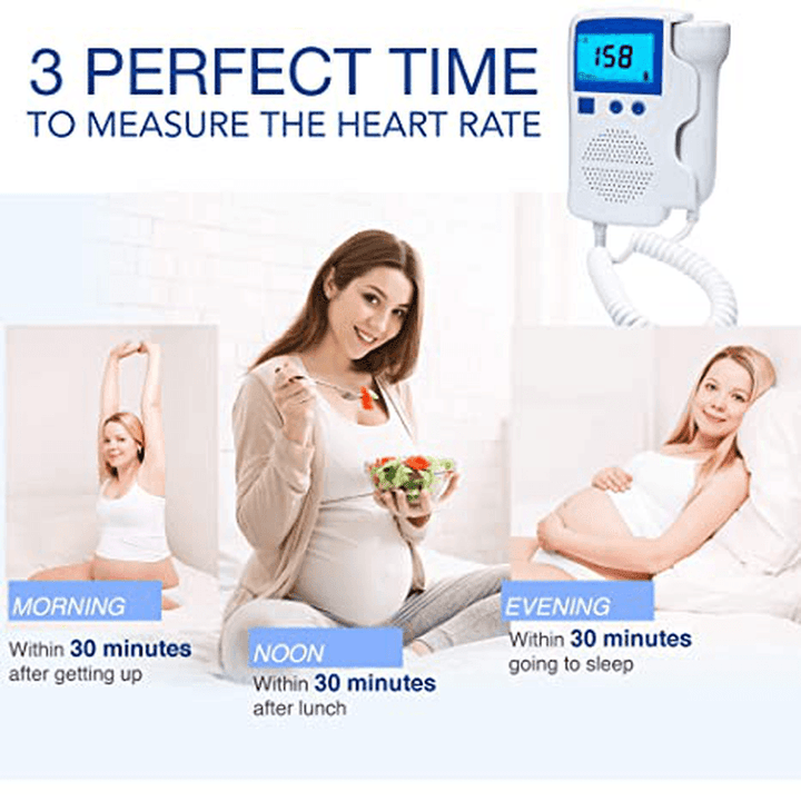 Doppler Fetal Heart Rate Monitor Baby Heartbeat Detector Health Prenatal Probe Intelligent Dynamic Monitoringor for Pregn…ëncy Gifts for First Time Moms