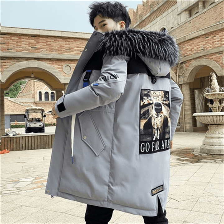 Men'S Mid-Length Padded Warm Padded Jacket