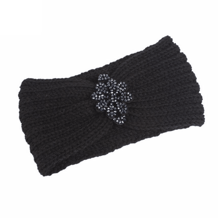 Handmade Crystal Beaded Wool Knitted Headband