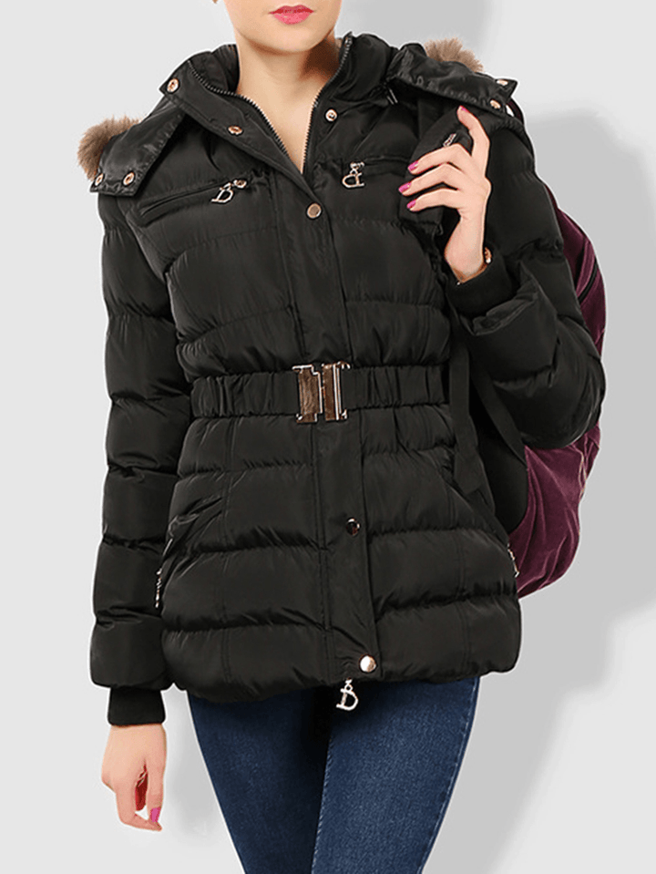 Faux Fur Hooded Quilted Coat