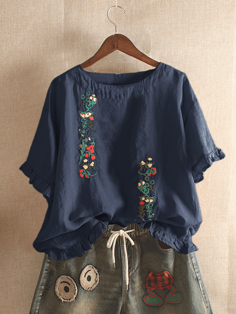 Embroidery Stringy Selvedge Blouse - MRSLM