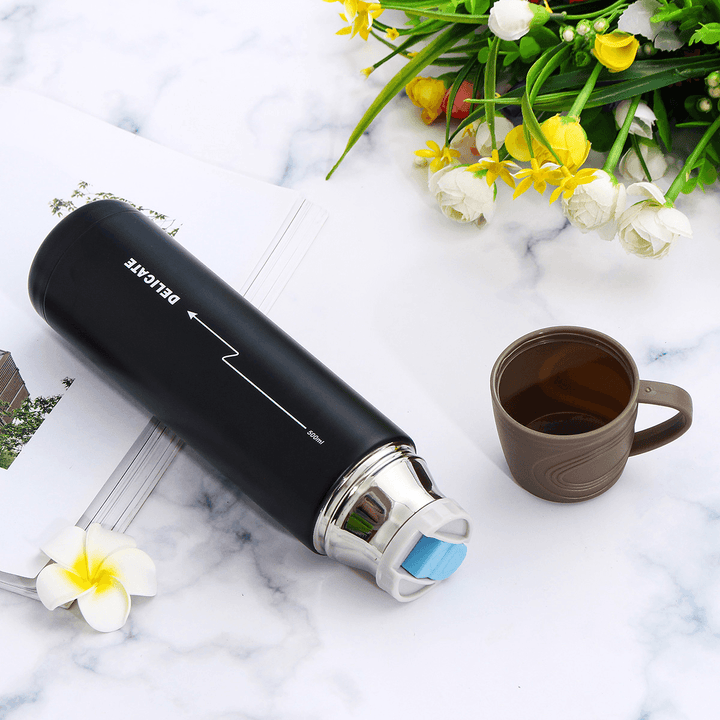 500Ml Stainless Steel Vacuum Insulation Water Bottle Thermos Cup Outdoor Sports Travel Tea Mug