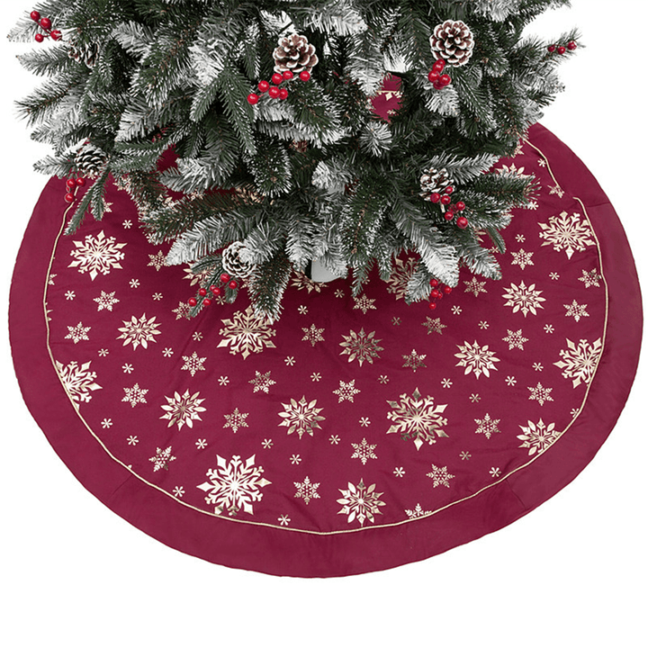 120Cm Stitched Santa Christmas Snowflake Skir Tree Skirt for Home New Year 2020 Christmas Fancy Decoration - MRSLM