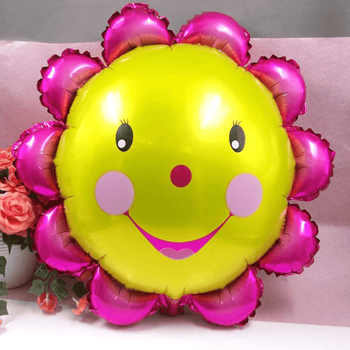 23 Inch Aluminum Foil Sunflower Balloon Smiling Face Balloons Birthday Party Decoration