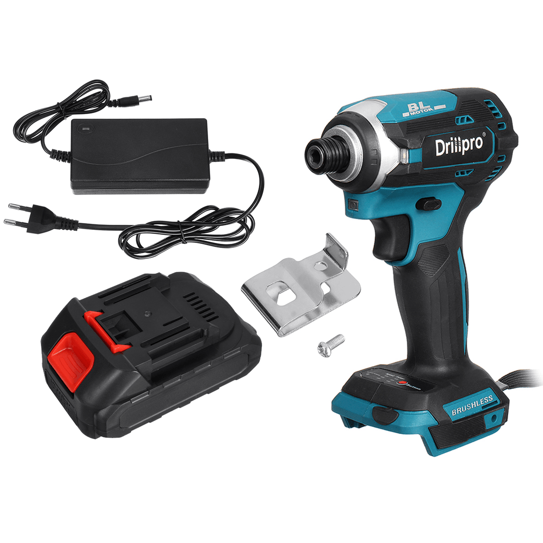 Drillpro 3 Light Brushless Electric Screwdriver Cordless Rechargeable Power Tool W/ 1/2Pcs Battery Also for Makita 18V Battery - MRSLM