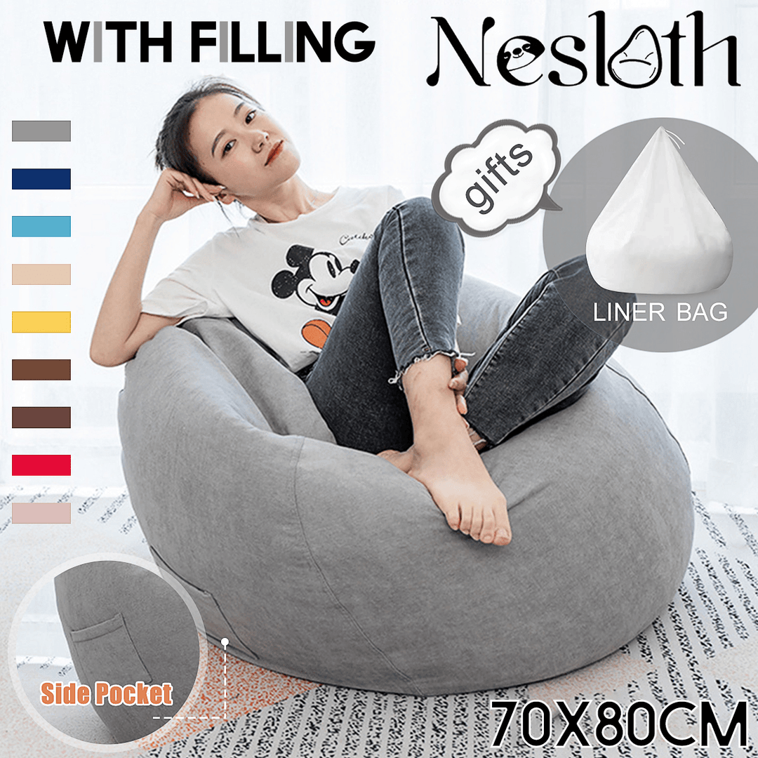 NESLOTH Soft Bean Bag Chairs Sofa Indoor Lazy Sofa 70*80 Contains EPS Particles for Gaming Rest Sofa - MRSLM