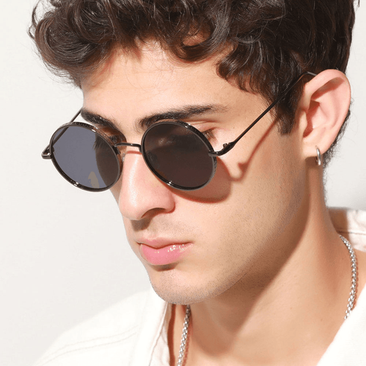 Unisex Retro Metal round Shape Fashion UV Protection Sunglasses