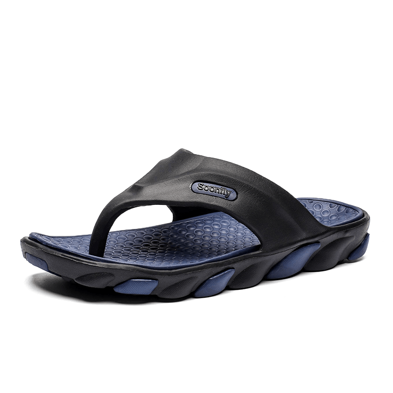 Men Breathable Soft Bottom Non Slip Comfy Beach Flip Flops Casual Slippers