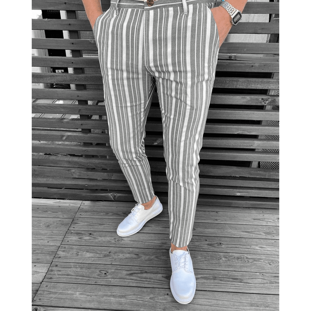 Summer New Men'S Fashion Striped Casual Pants