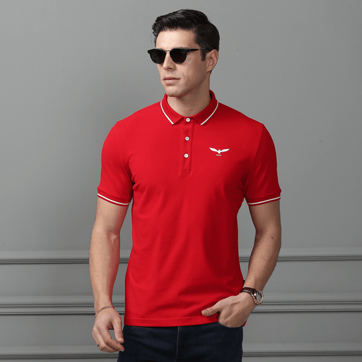 Men'S New Business Cotton Short Sleeve Embroidered Golf Casual T-Shirts - MRSLM