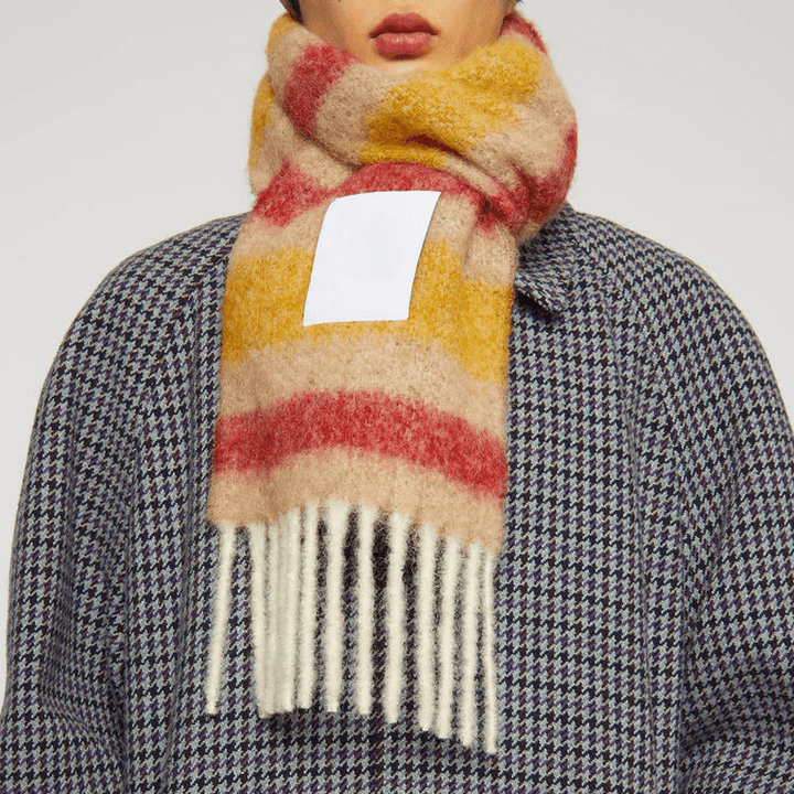 Thickened Warm Horizontal Striped Plaid Scarf