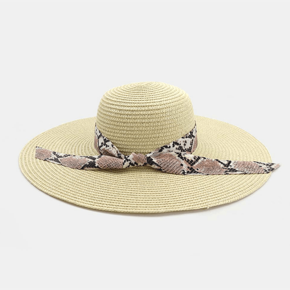 Women Sunscreen Vacation Beach Wild Brim Sun Hat Elegant Stylish Bowknot Straw Hat