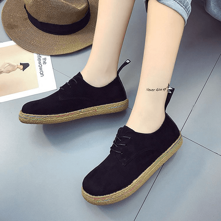 US Size 5-11 Women Lace up Casual round Toe Comfortable Flat Loafers