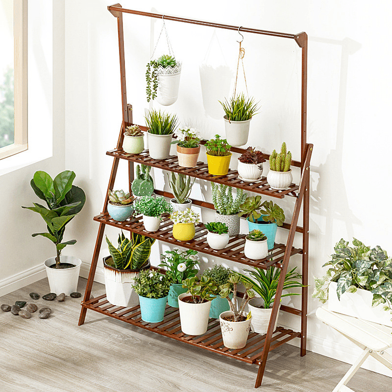 3-Layer Folding Flower Stand Floor Plant Stand for Home Office