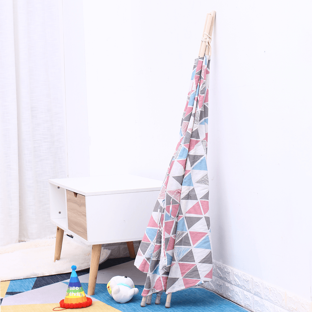 Large Cotton Linen Kids Play Tent Teepee Canvas Playhouse Indian Wigwam