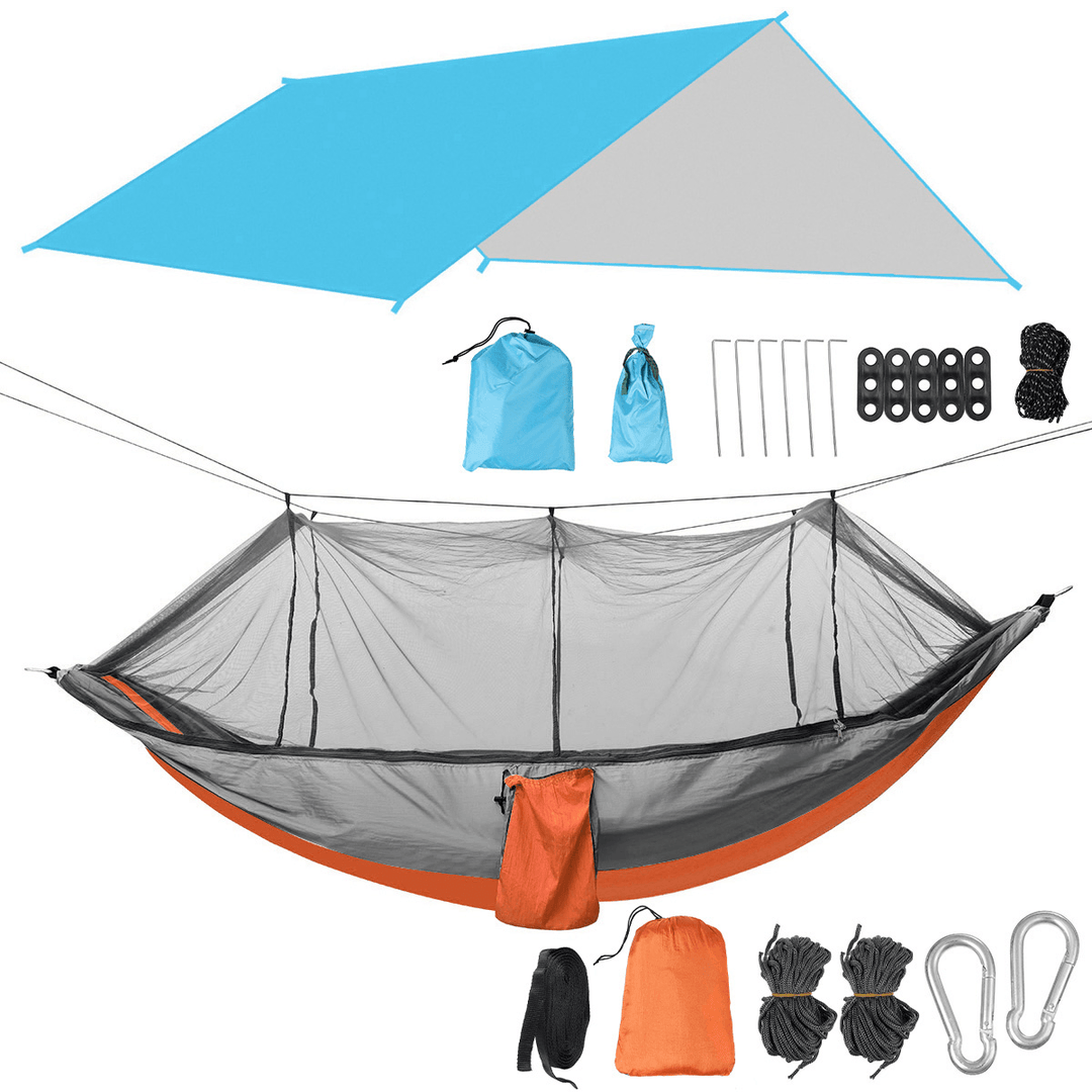 Ipree¬Æ 1-2 Person Camping Hammock+Mosquito Net Mesh+Rain Tarp Cover Sleeping Bed Swing Chair Outdoor Hunting Climbing