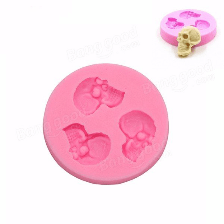 Skull Head Fondant Silicone Mould Skeleton Chocolate Mold Cake Decoration Tool