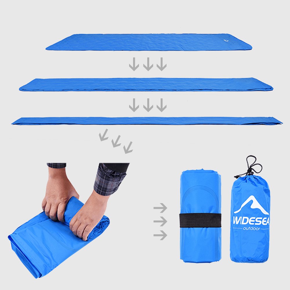 Widesea Single Sleeping Pad Inflatable Air Mattresses Folding Portable Furniture Bed Ultralight Cushion with Pillow Camping Travel