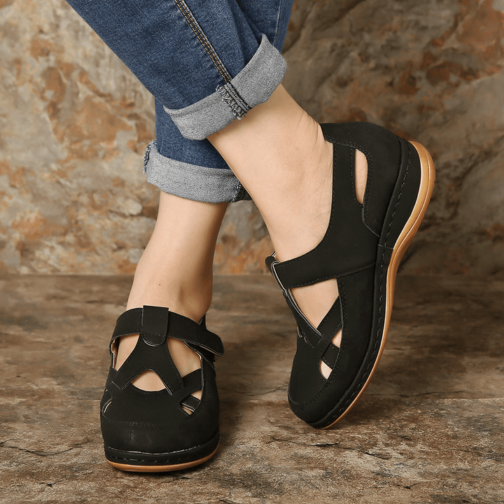 Women Casual Cross Strap Hollow Out Comfortable Flats