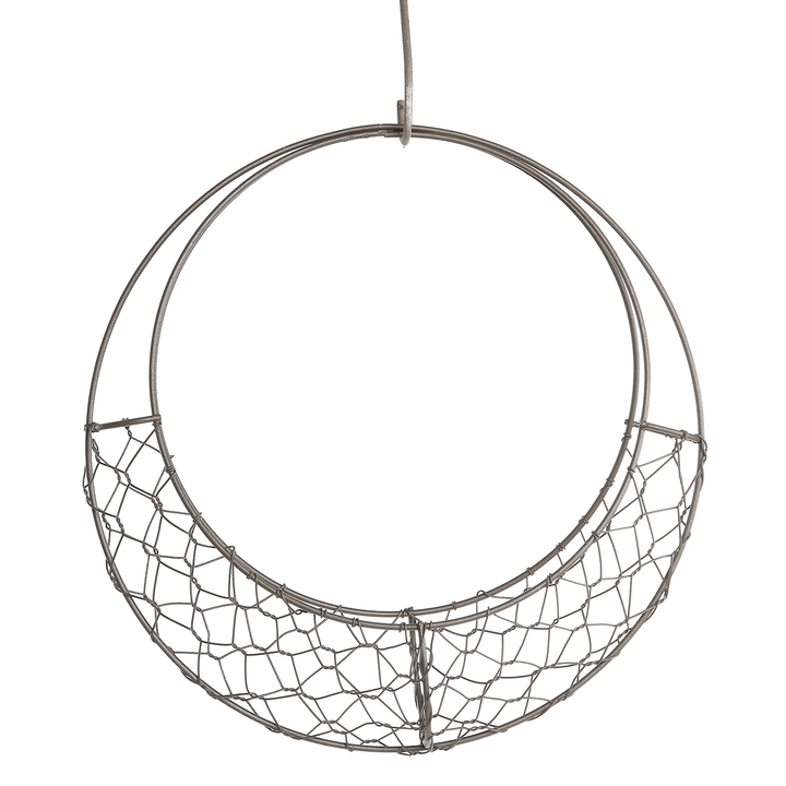 Flower Basket Wrought Iron Wreath Wire round Succulent Hanging Wall Home Decor