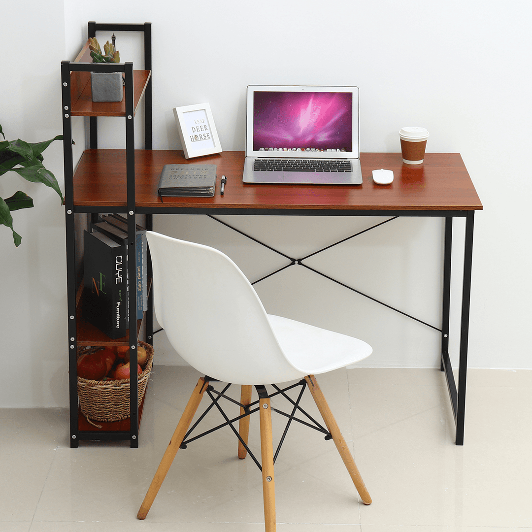 Computer Table Laptop Desk Stuednt Writing Study Desk Laptop Table Home Office Workstation with Book Shelf