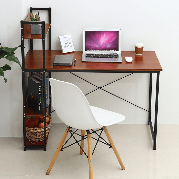 Computer Table Laptop Desk Stuednt Writing Study Desk Laptop Table Home Office Workstation with Book Shelf