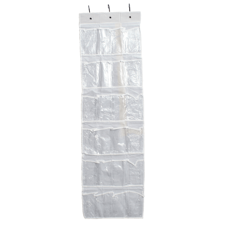 24Pocket Hanging over Door Stainless Steel Holder Shoes Nonwoven Fabric Organizer Storage Door Wall Closet Bag