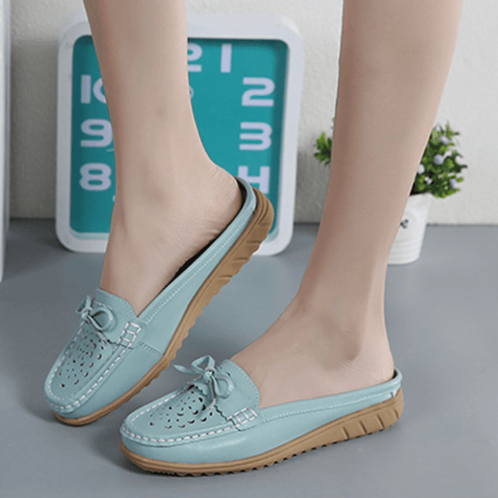 US Size 5-12 Women Casual Soft Hollow Flats Slippers