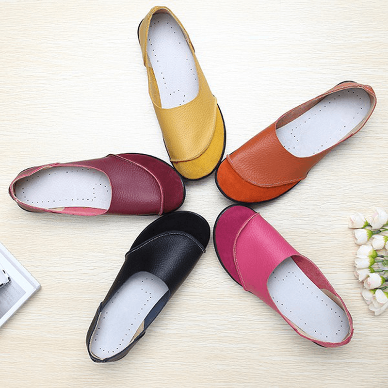 Soft Comfy Slip on Pattern Match Casual Flat Shoes