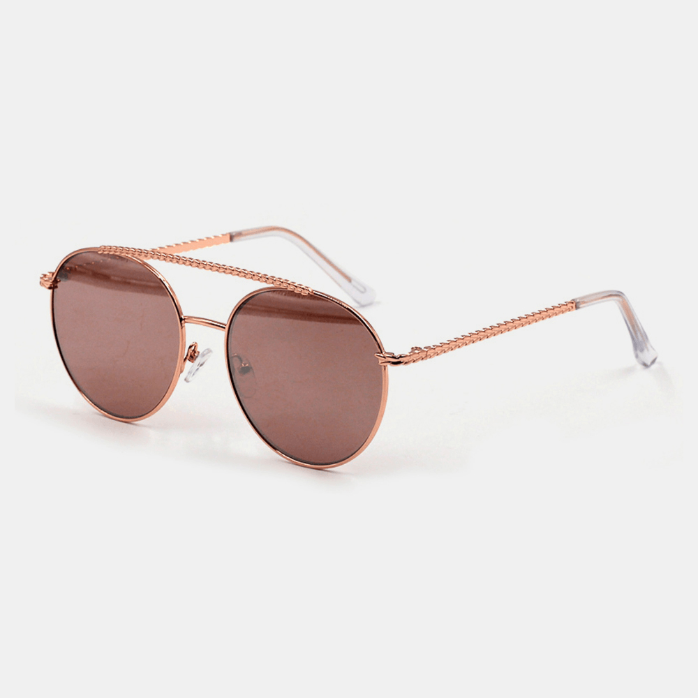 Unisex Positive Circle Metal Full Frame Fashion Casual UV Protection Sunglasses