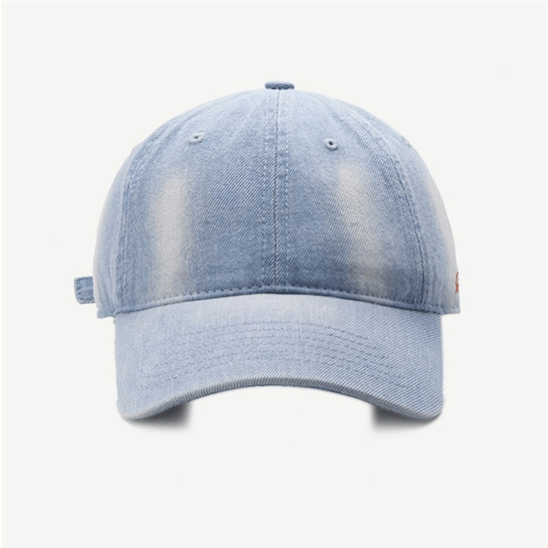 Simple Solid Color Washed Denim Baseball Cap