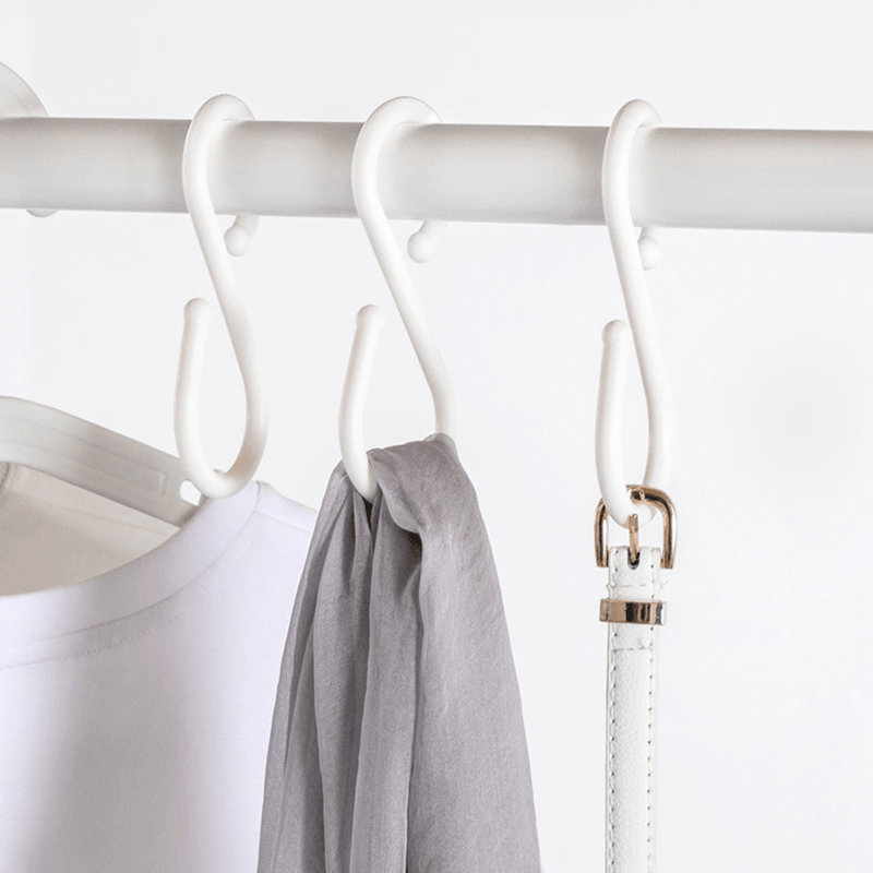 U 10Pcs S Shape Double Hooks White Clothes Hanger for Bathroom Kitchen Bedroom from Xiaomi Youpin